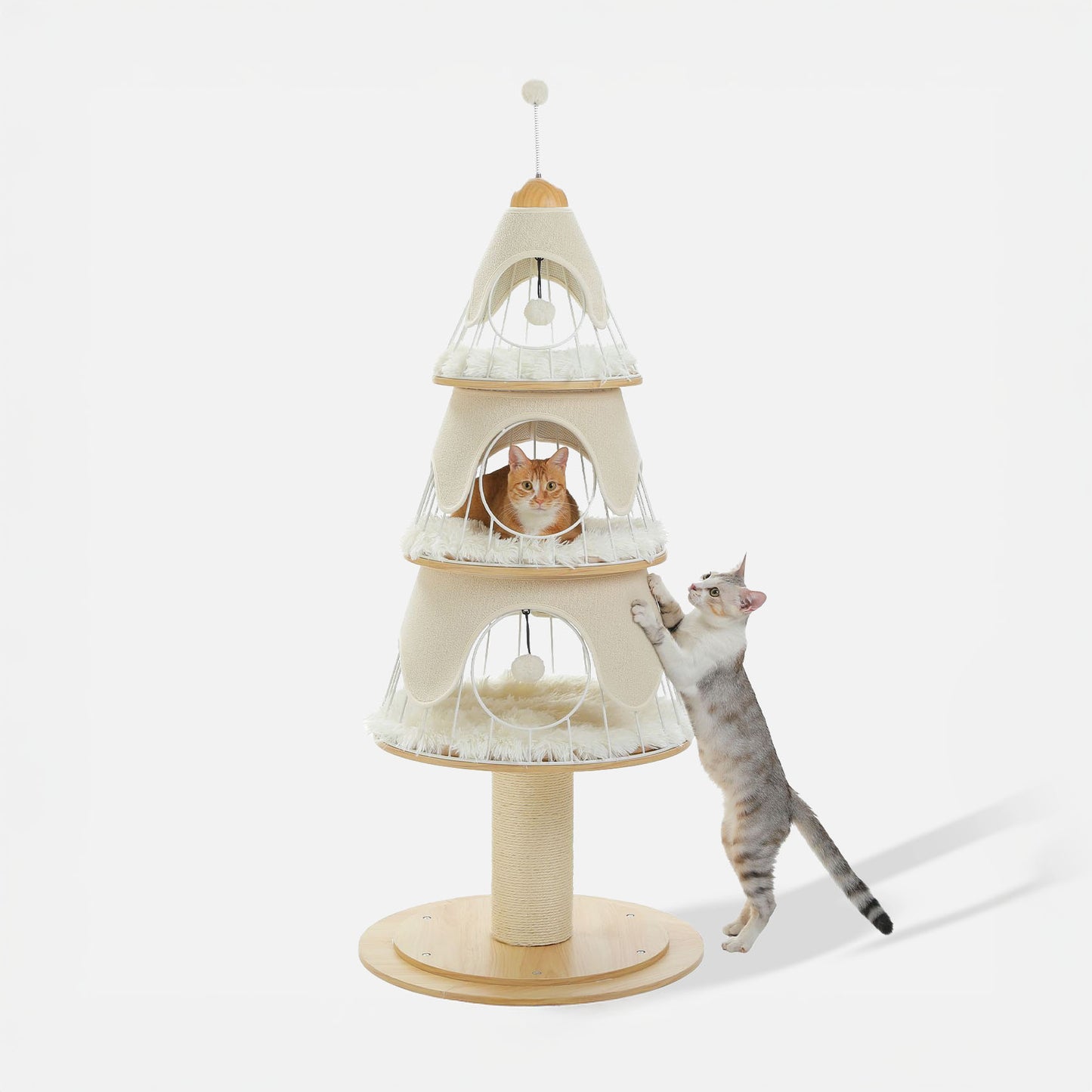 Spring Blossom Cat Tree – Multi-Level Lounging Pods & Floral Design
