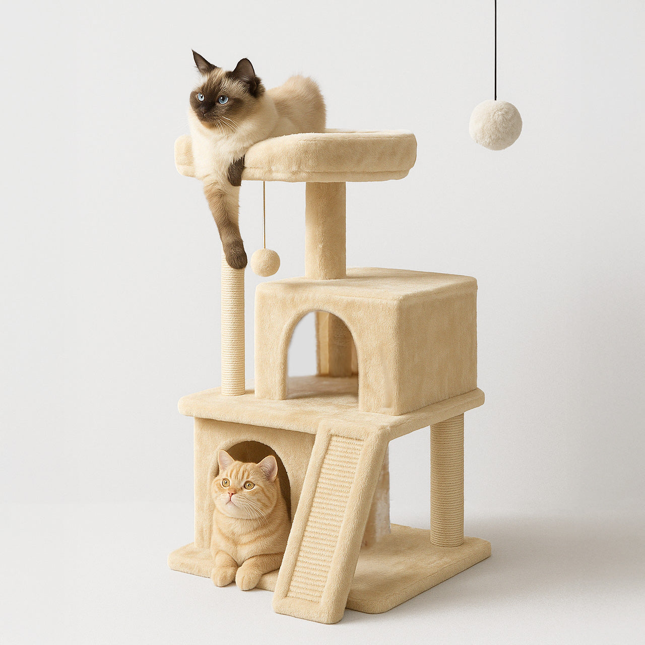 Premium Nordic Nook Cat Tree – Space-Saving Multi-Level Design