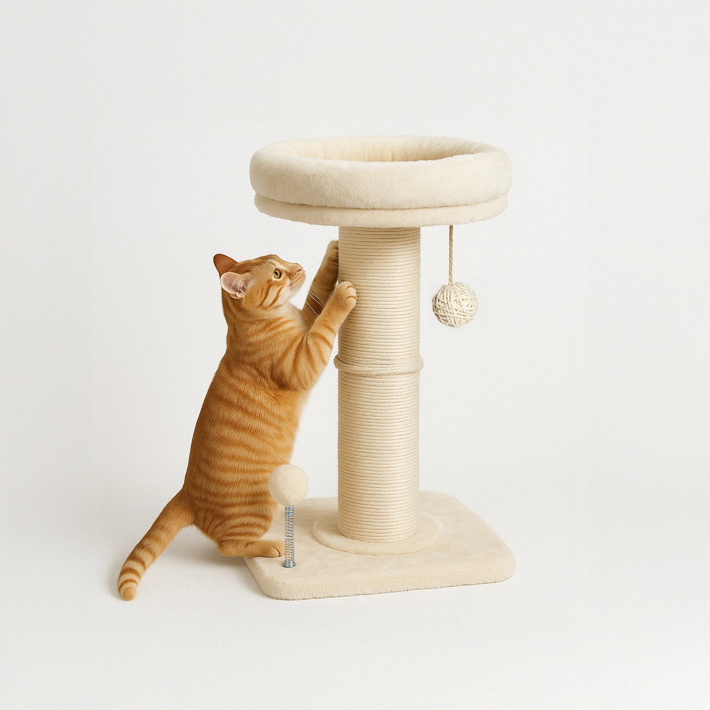 Compact Sisal Tower Cat Tree – Space-Saving Perch Design