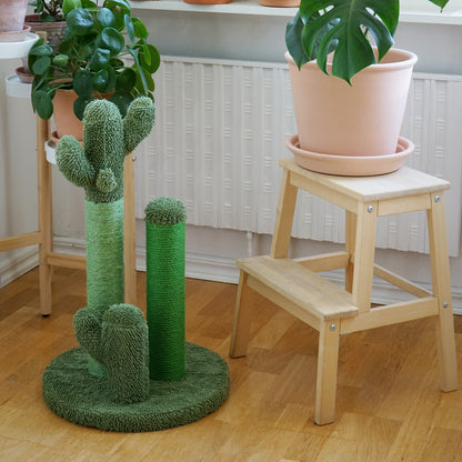 Natural Cactus Cat Tree with Multi-Height Sisal Posts for Scratching and Climbing for Cats