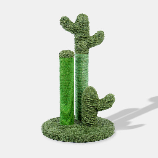 Natural Cactus Cat Tree with Multi-Height Sisal Posts for Scratching and Climbing for Cats